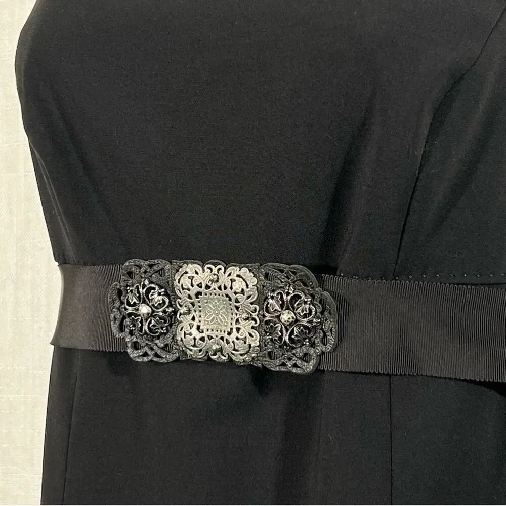 Elie Tahari Black Belted Wool Fit & Flare Dress‎ Size 0 - Picture 5 of 13